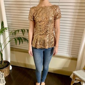 Sequin Peplum Top